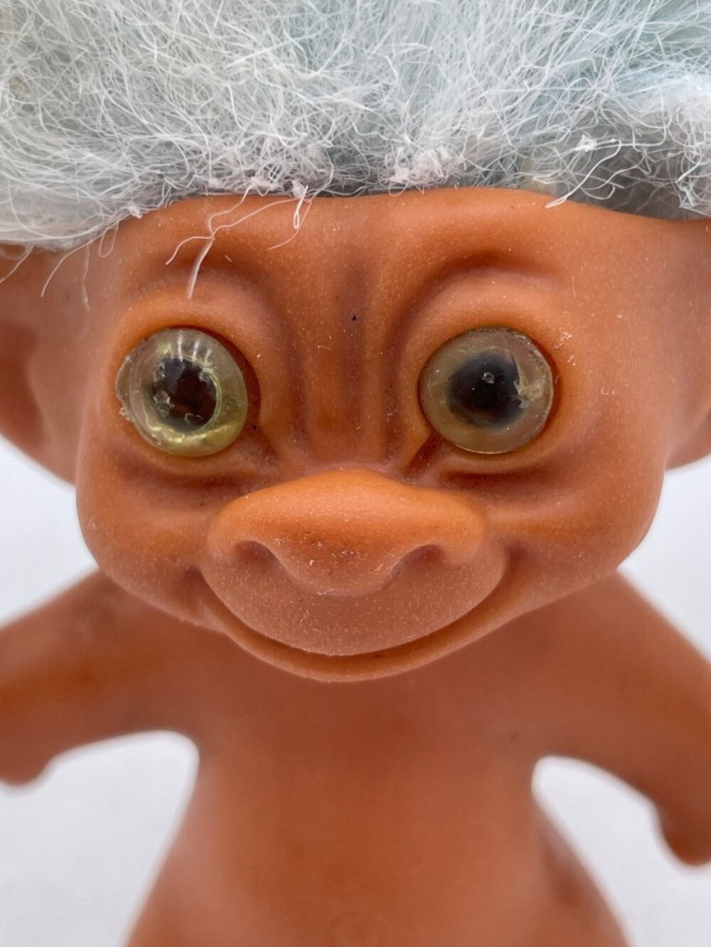Uneeda Doll Co Vintage Troll Doll Wild Hair Big Eyes Double Horse Shoe
